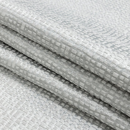 Polyester Jacquard - Platinum Grid - British Imported Folded