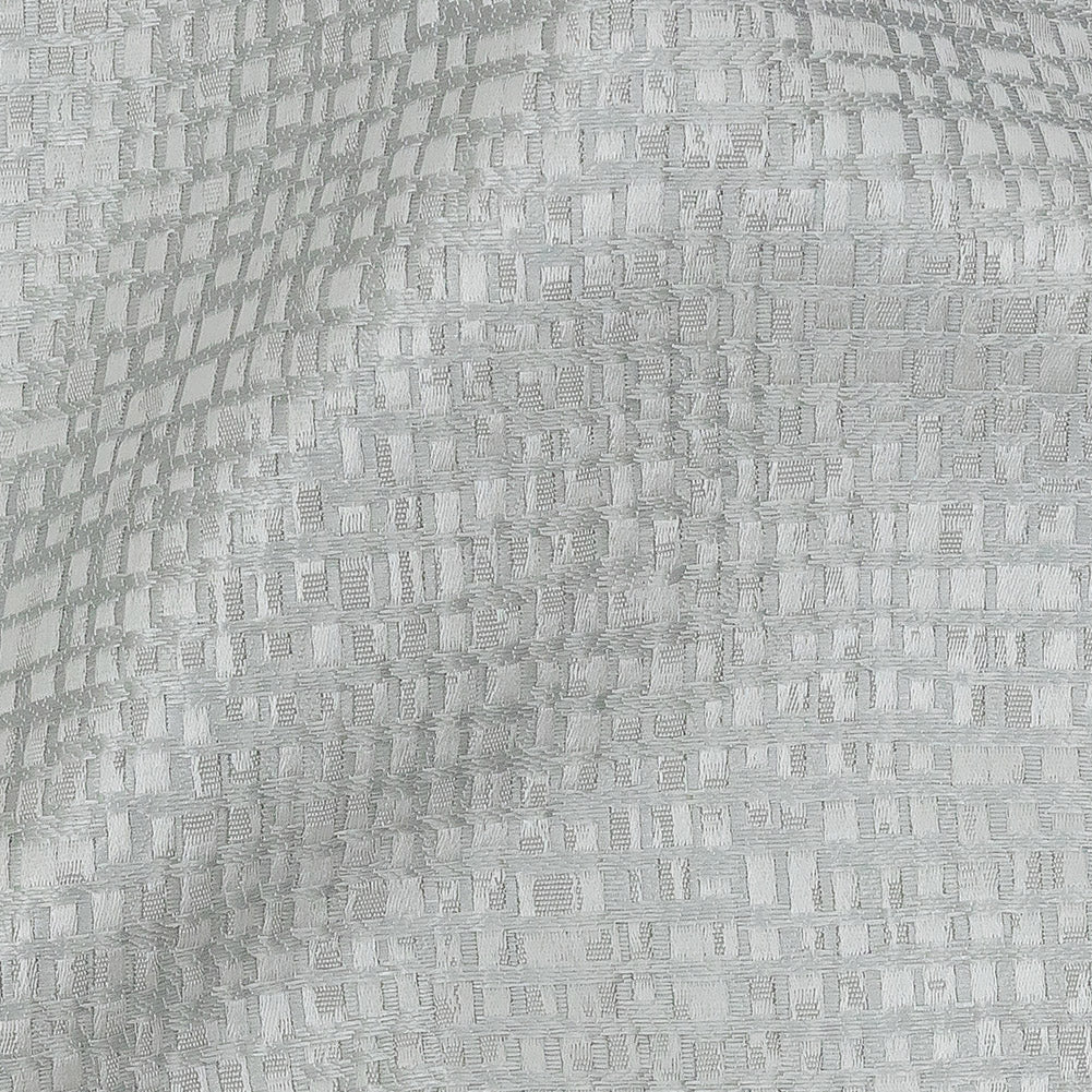 Polyester Jacquard - Platinum Grid - British Imported Detail