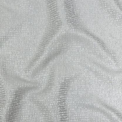 Polyester Jacquard - Platinum Grid - British Imported