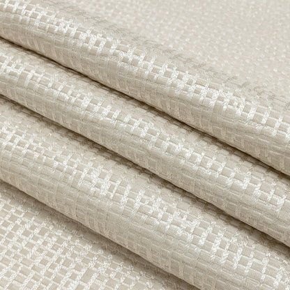 Polyester Jacquard - Taupe Grid - British Imported Folded