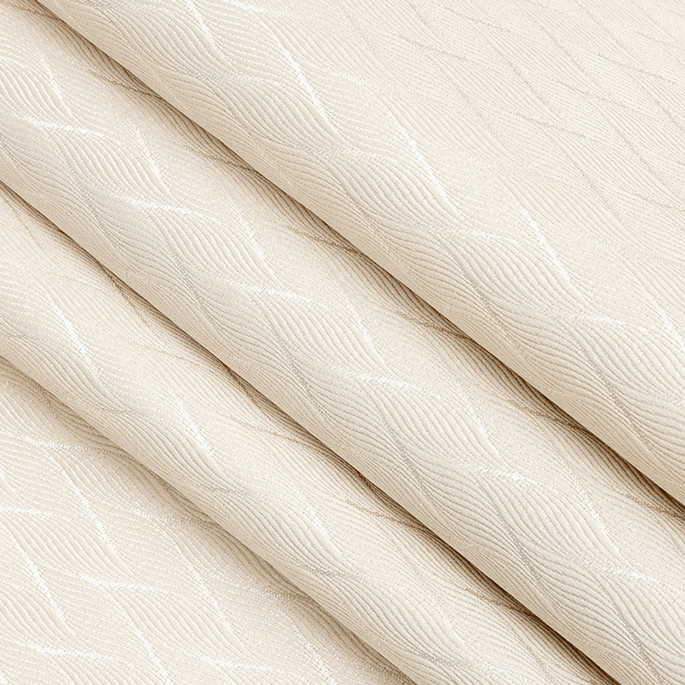 Drapery Jacquard - Champagne Flowing Leaves - British Imported Folded