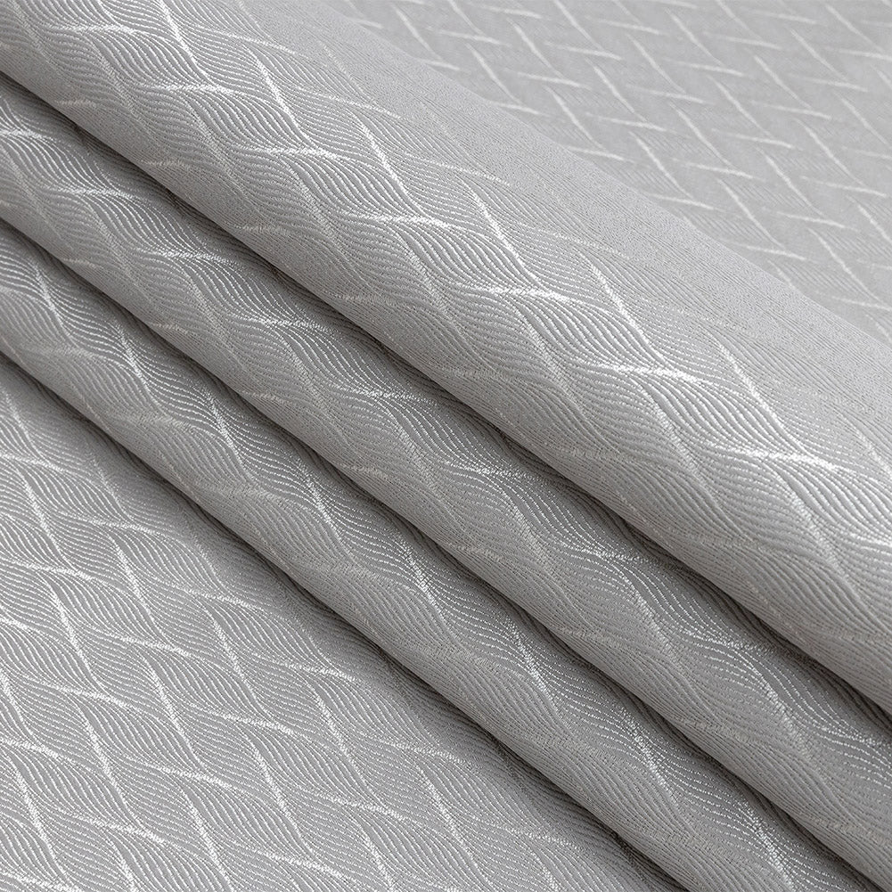 Drapery Jacquard - Graphite Flowing Leaves - British Imported Folded