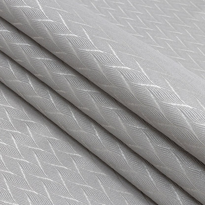 Drapery Jacquard - Graphite Flowing Leaves - British Imported Folded