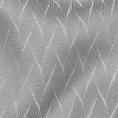 Drapery Jacquard - Graphite Flowing Leaves - British Imported Detail