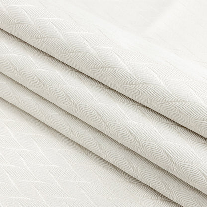 Drapery Jacquard - Ivory Flowing Leaves - British Imported Folded