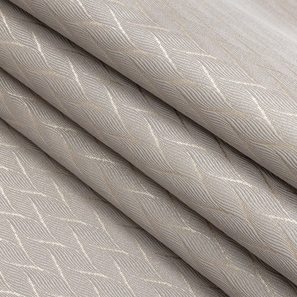 Drapery Jacquard - Pewter Flowing Leaves - British Imported Folded