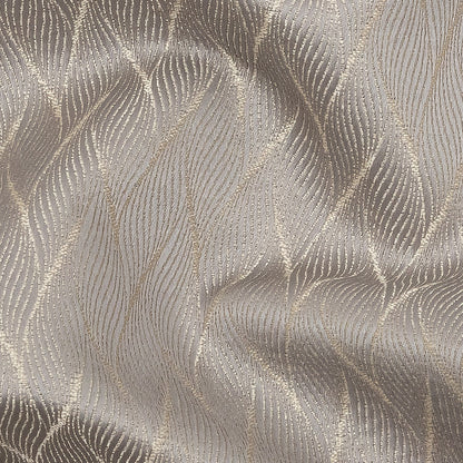 Drapery Jacquard - Pewter Flowing Leaves - British Imported Detail