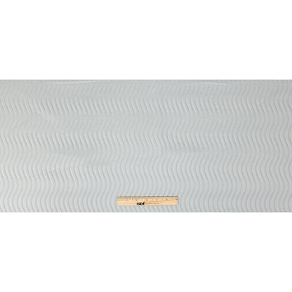 Satin-Faced Jacquard - Platinum Wavy Lines - British Imported Full