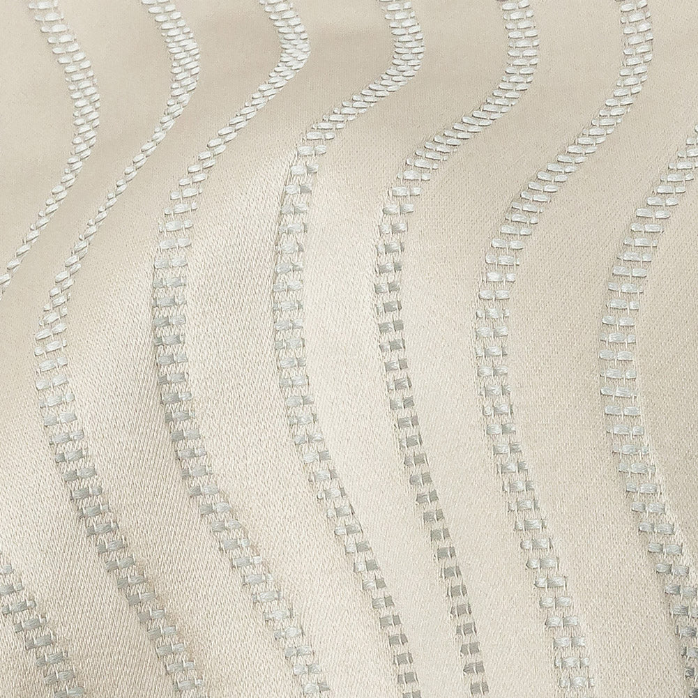 Satin-Faced Jacquard - Taupe Wavy Lines - British Imported Detail