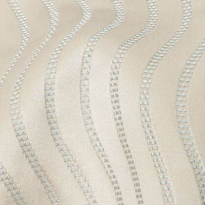 Satin-Faced Jacquard - Taupe Wavy Lines - British Imported Detail