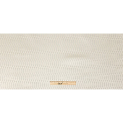 Satin-Faced Jacquard - Taupe Wavy Lines - British Imported Full