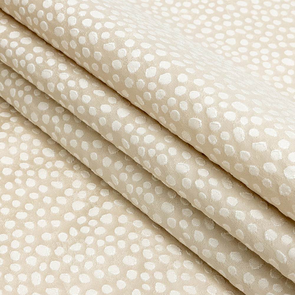 Polyester Jacquard - Champagne Spots - British Imported Folded