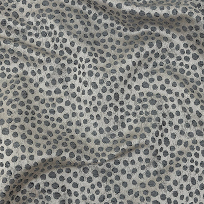 Polyester Jacquard - Pewter Spots - British Imported