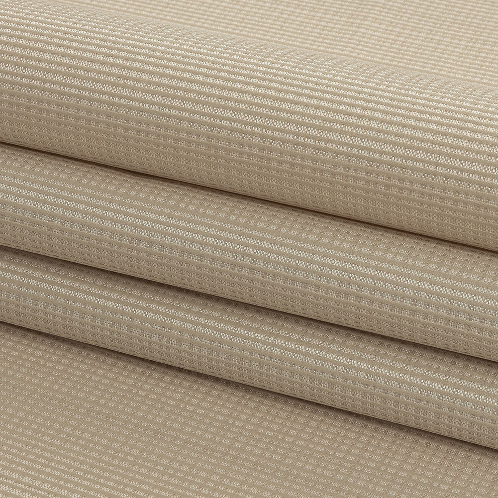 Gridded Polyester Woven - Champagne - British Imported Folded