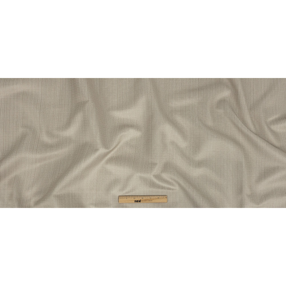 Gridded Polyester Woven - Taupe - British Imported Full