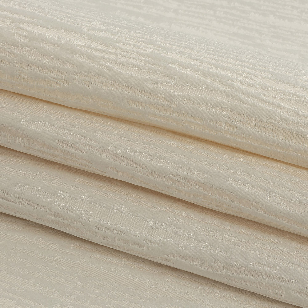 Drapery Jacquard - Ivory Striated - British Imported Folded