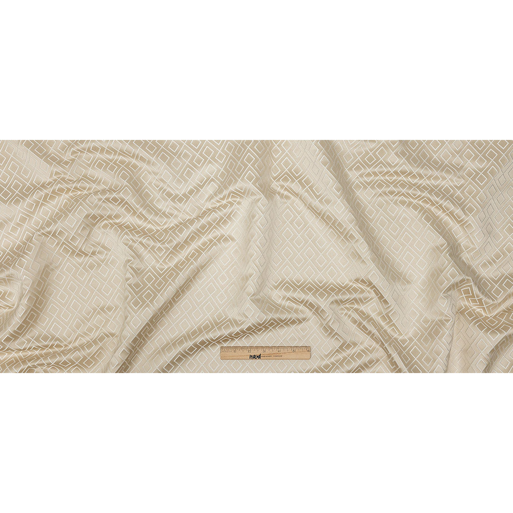 Satin-Faced Jacquard - Champagne Diamond Fret - British Imported Full
