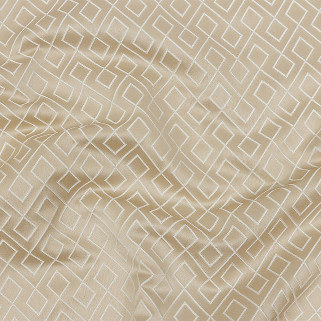 Satin-Faced Jacquard - Champagne Diamond Fret - British Imported