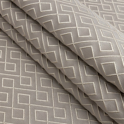 Satin-Faced Jacquard - Graphite Diamond Fret - British Imported Folded