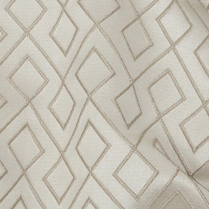 Satin-Faced Jacquard - Taupe Diamond Fret - British Imported Detail