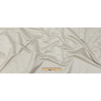 Satin-Faced Jacquard - Taupe Diamond Fret - British Imported Full