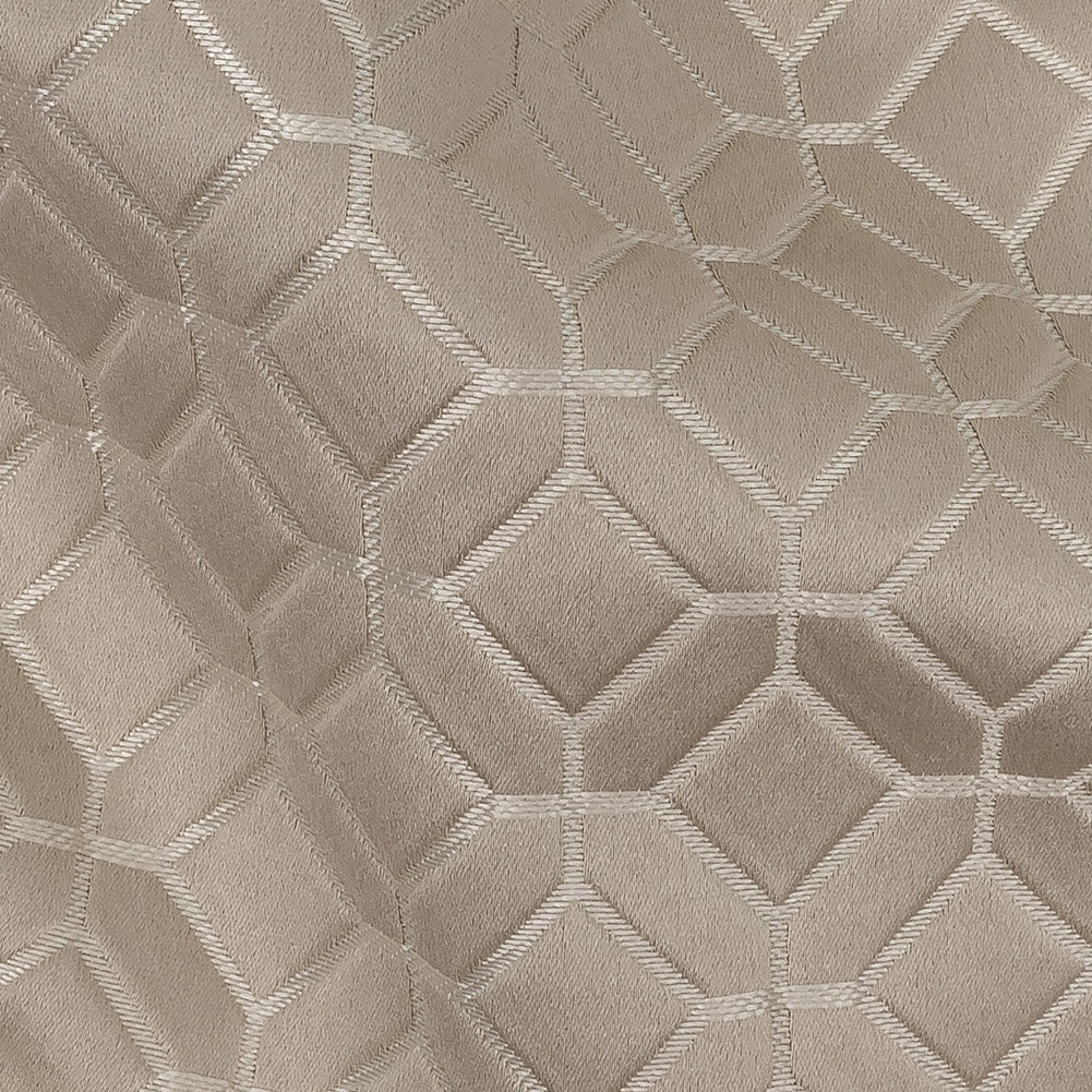 Polyester Jacquard - Champagne Tiled Geometric - British Imported Detail