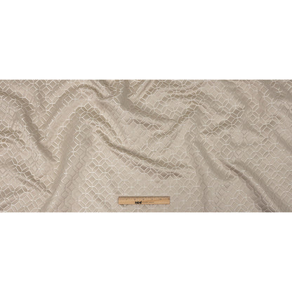Polyester Jacquard - Champagne Tiled Geometric - British Imported Full