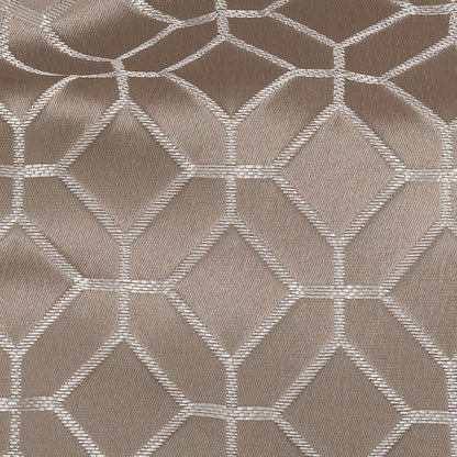 Polyester Jacquard - Taupe Tiled Geometric - British Imported Detail