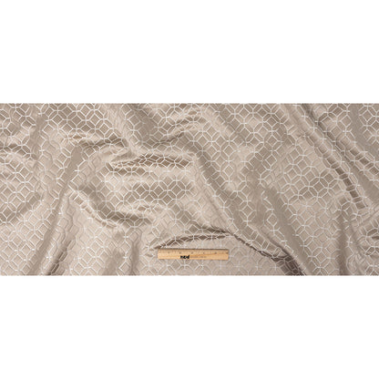 Polyester Jacquard - Taupe Tiled Geometric - British Imported Full