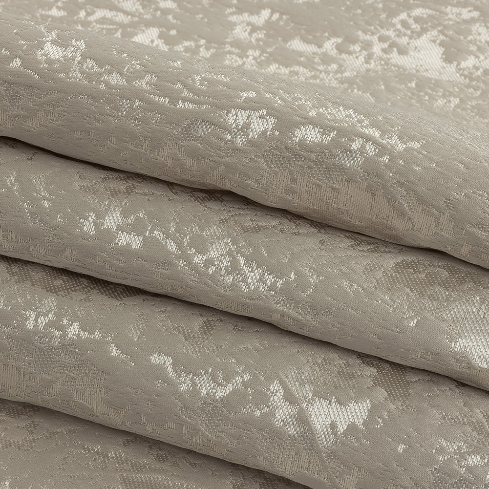 Polyester Jacquard - Taupe Abstract Trees - British Imported Folded