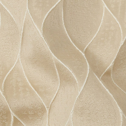 Polyester Jacquard - Champagne Leafy Lines - British Imported Detail