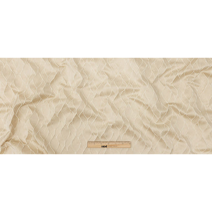 Polyester Jacquard - Champagne Leafy Lines - British Imported Full