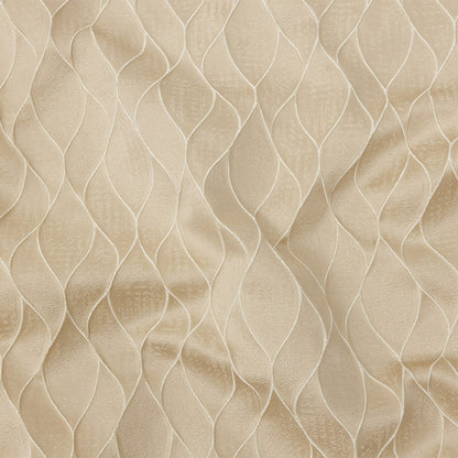Polyester Jacquard - Champagne Leafy Lines - British Imported
