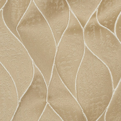 Polyester Jacquard - Gold Leafy Lines - British Imported Detail