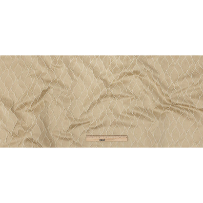 Polyester Jacquard - Gold Leafy Lines - British Imported Full