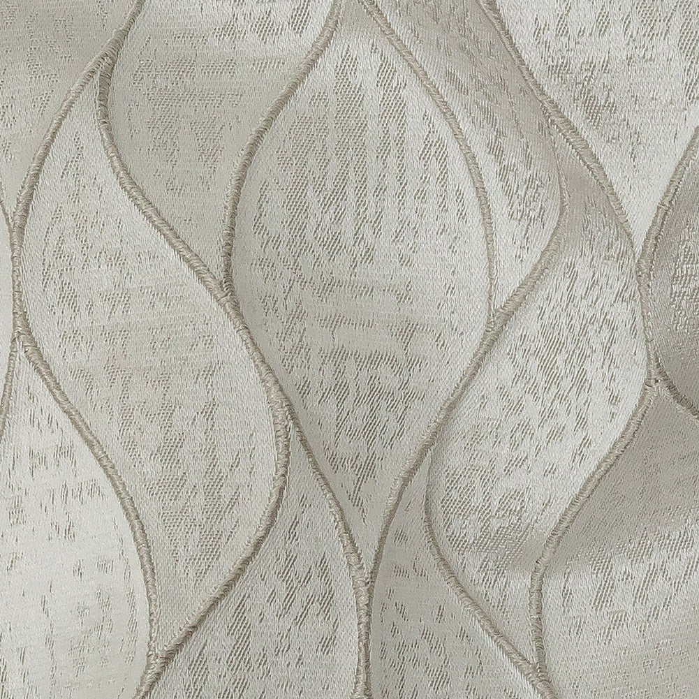 Polyester Jacquard - Platinum Leafy Lines - British Imported Detail