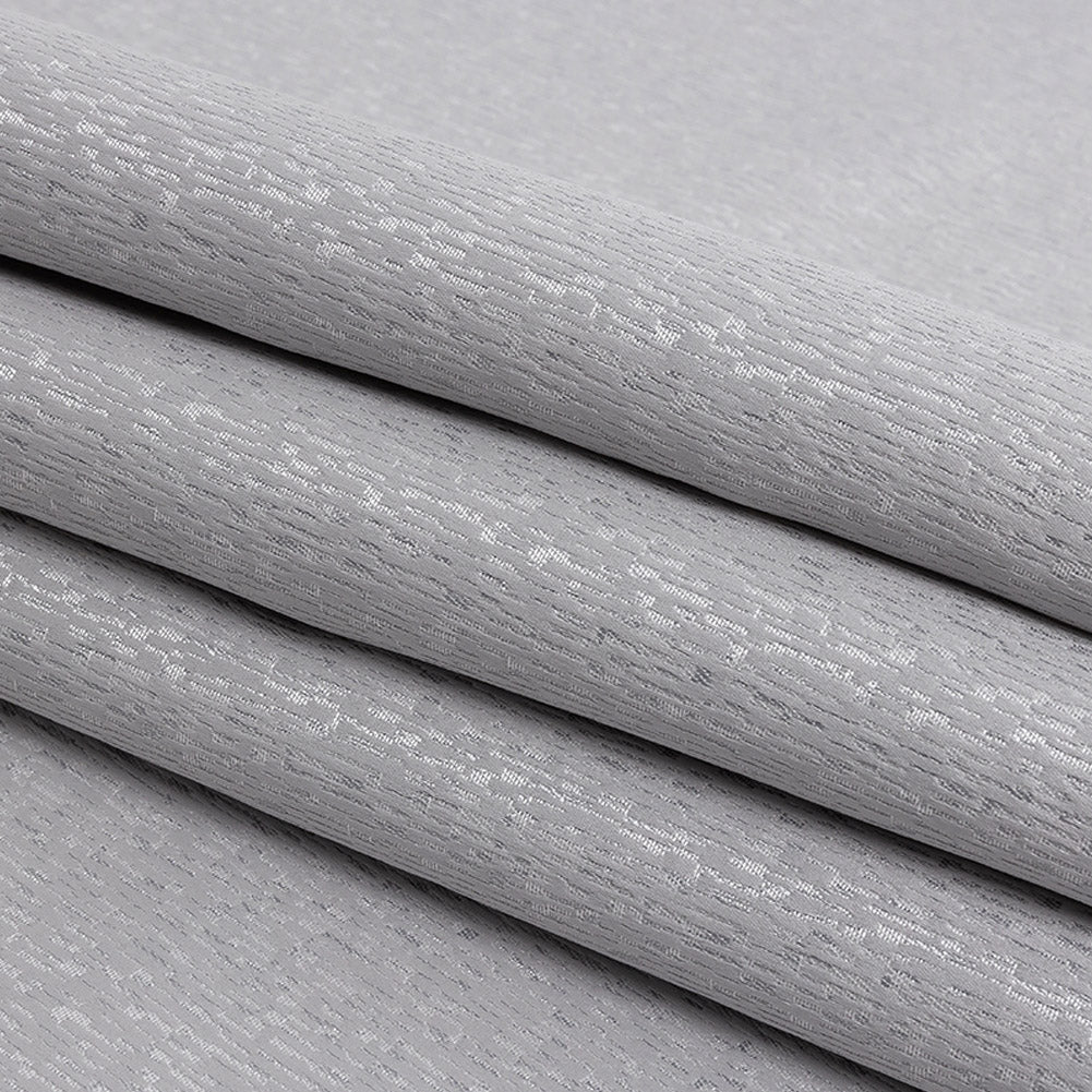 Polyester Jacquard - Platinum Raindrop Streaks - British Imported Folded
