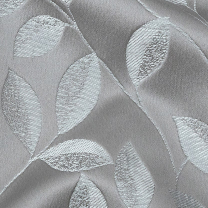 Satin-Faced Jacquard - Graphite Foliage - British Imported Detail