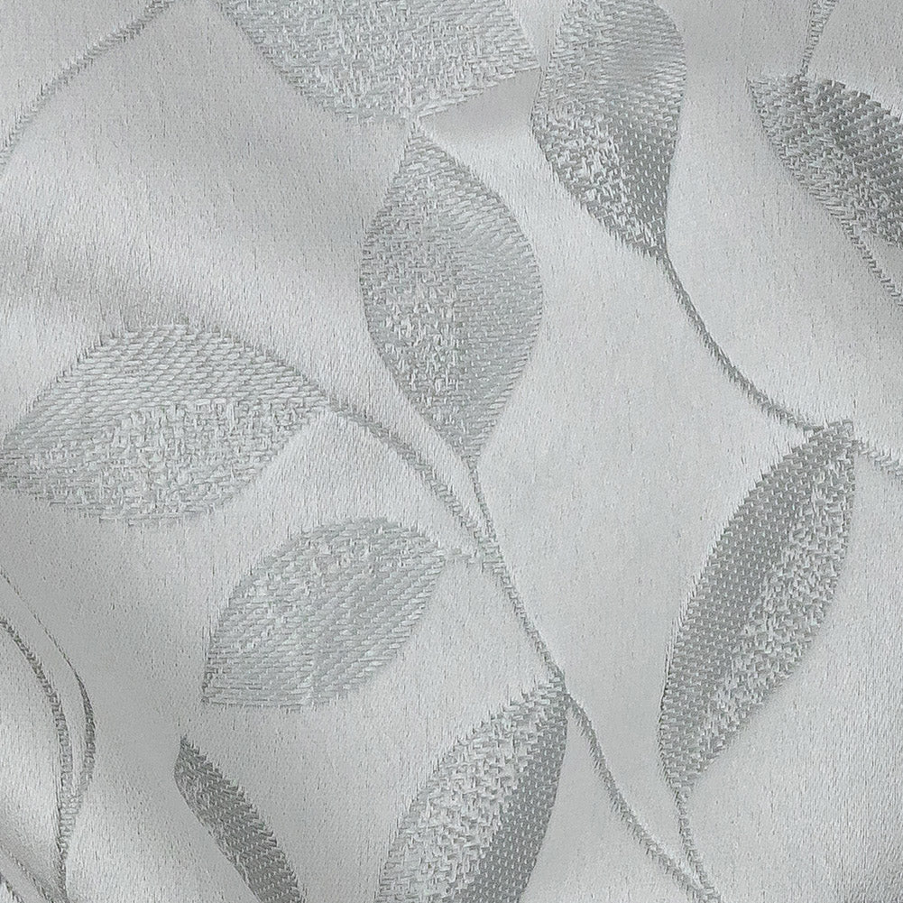 Satin-Faced Jacquard - Platinum Foliage - British Imported Detail