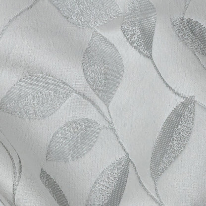 Satin-Faced Jacquard - Platinum Foliage - British Imported Detail