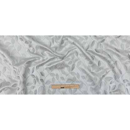 Satin-Faced Jacquard - Platinum Foliage - British Imported Full