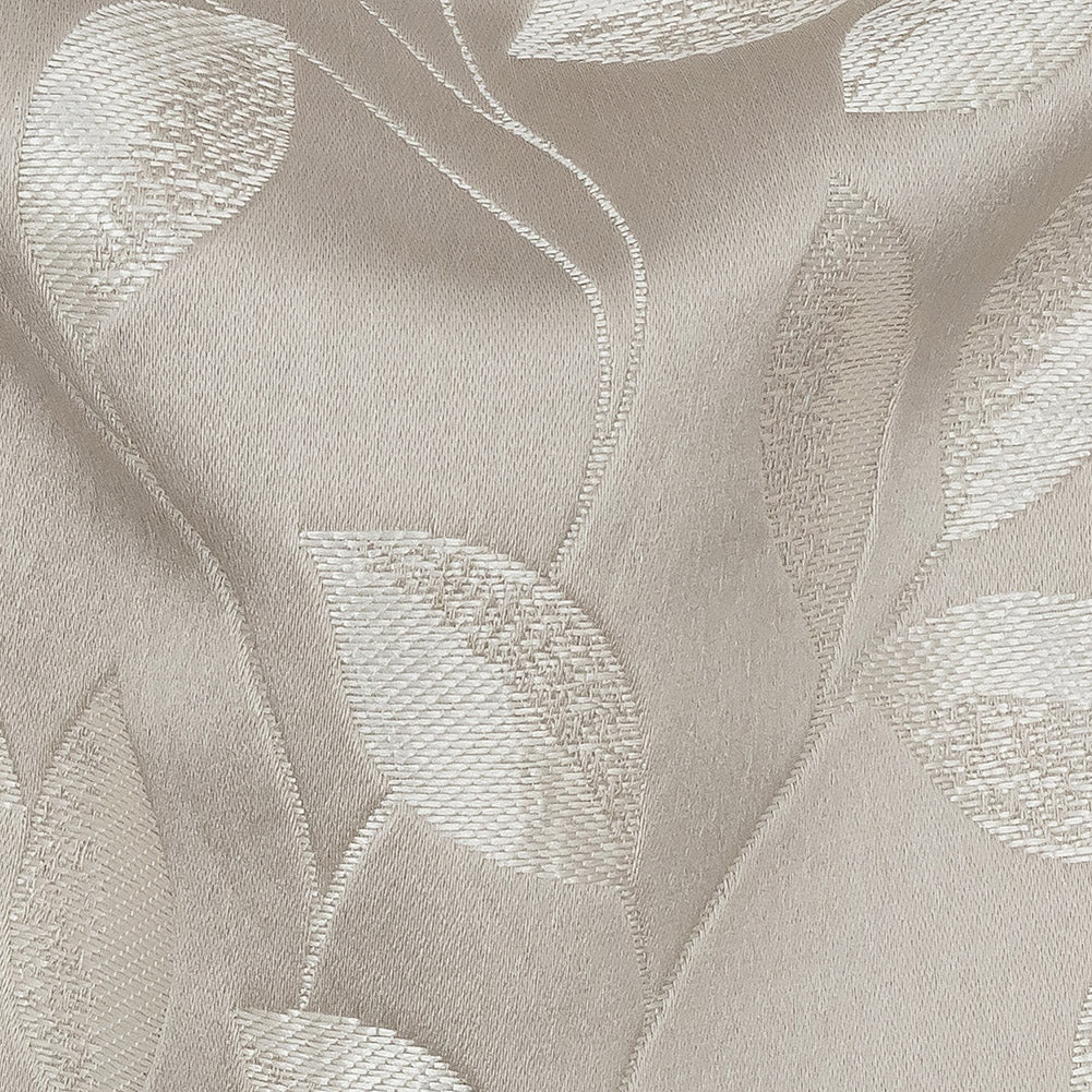 Satin-Faced Jacquard - Taupe Foliage - British Imported Detail