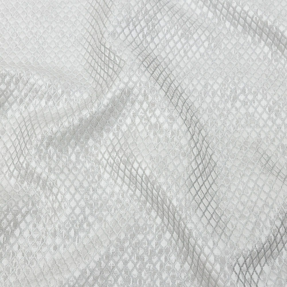 Polyester Jacquard - Platinum Diamonds - British Imported