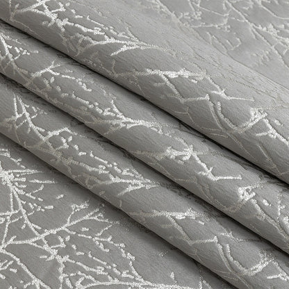 Polyester Jacquard - Graphite Wintry Branches - British Imported Folded