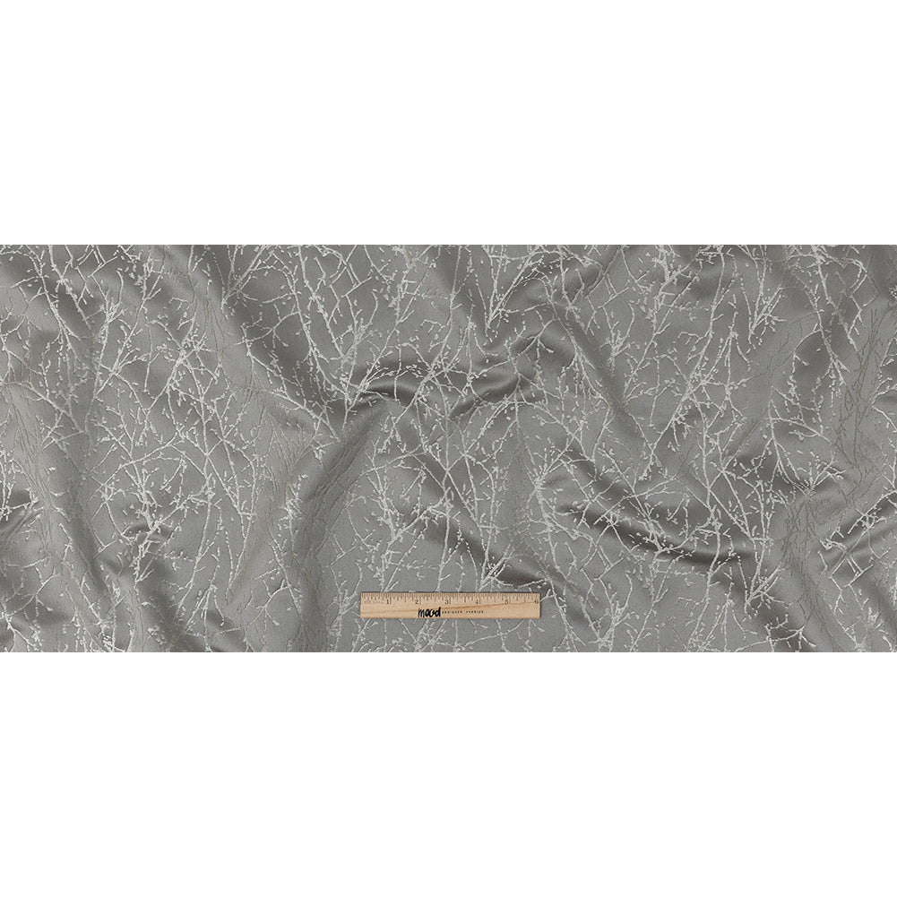 Polyester Jacquard - Graphite Wintry Branches - British Imported Full