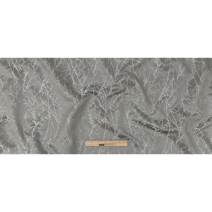 Polyester Jacquard - Graphite Wintry Branches - British Imported Full