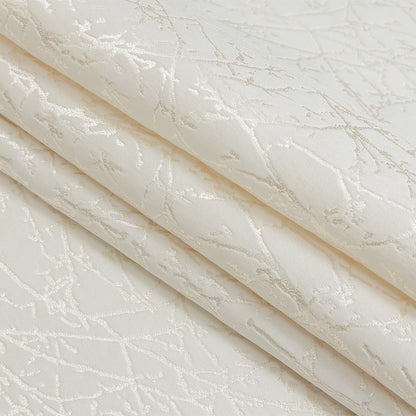 Polyester Jacquard - Ivory Wintry Branches - British Imported Folded
