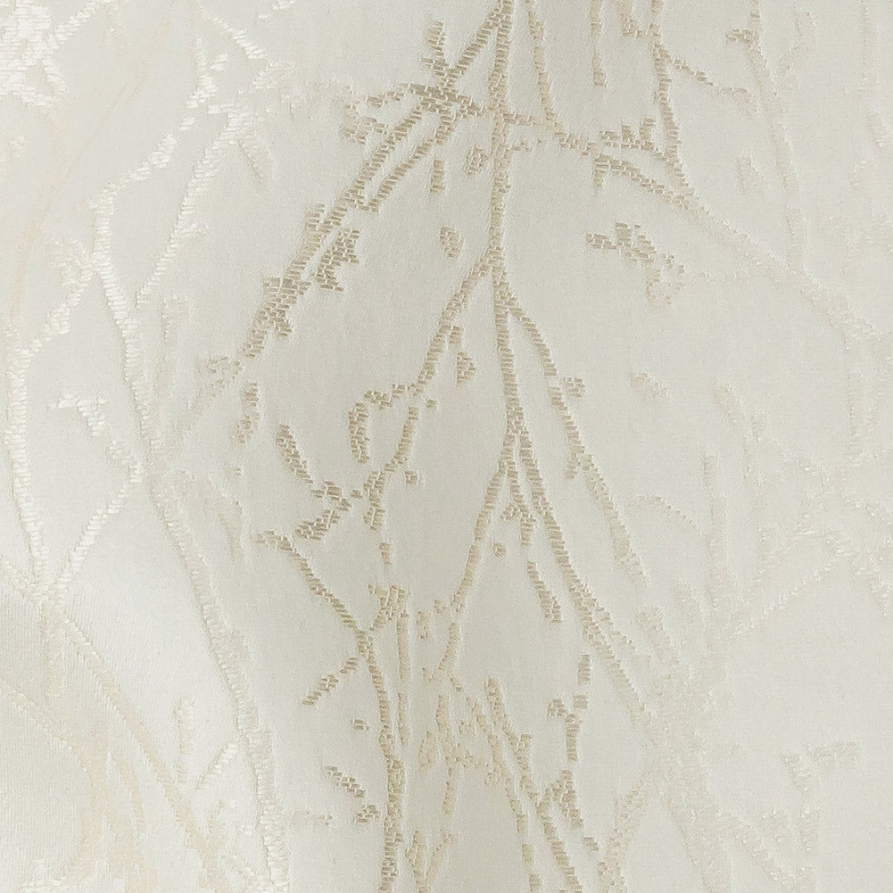 Polyester Jacquard - Ivory Wintry Branches - British Imported Detail