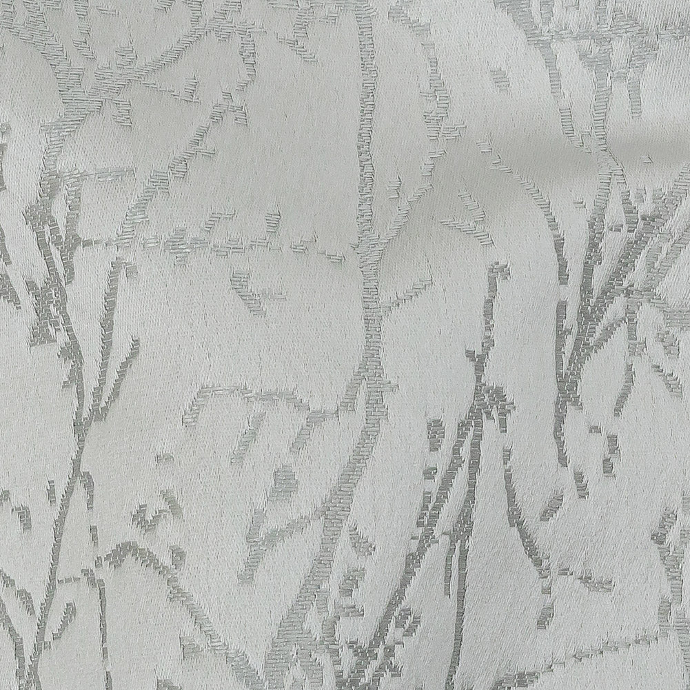 Polyester Jacquard - Platinum Wintry Branches - British Imported Detail