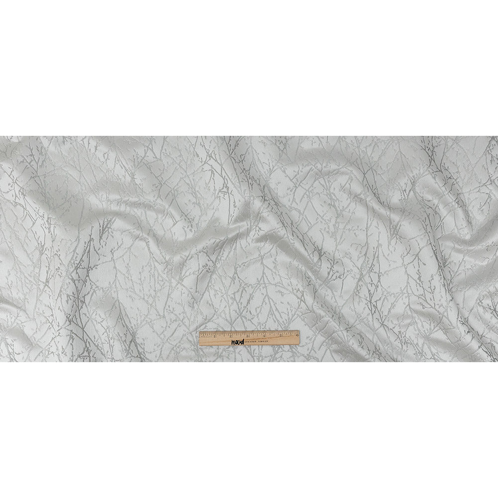 Polyester Jacquard - Platinum Wintry Branches - British Imported Full